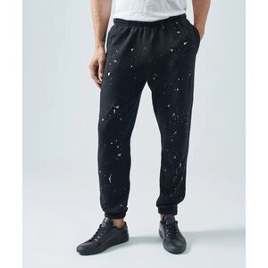 ATM Sweatpants Mens Medium Black Pull On Splatter Paint Casual Lounge $275